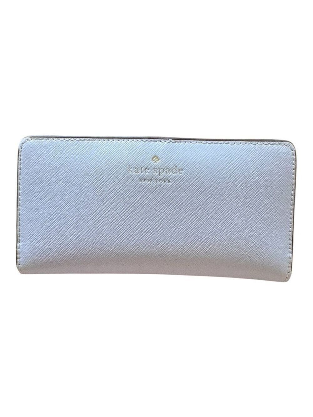 Kate Spade Light Blue Saffiano Zip Wallet